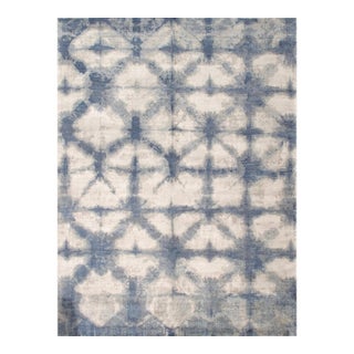Pasargad Home Shibori Silver Area Rug- 9' 0" X 12' 0" For Sale