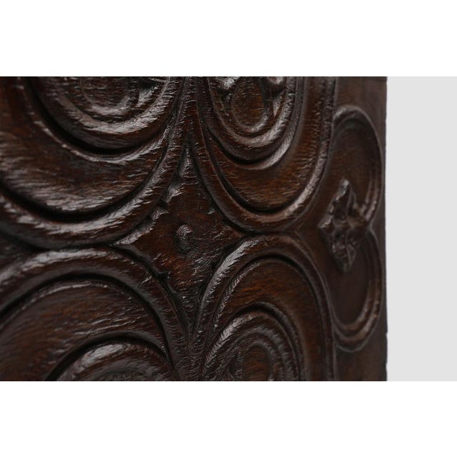 16th Century Hand-Crafted Gothic Panel in Oak, Belgium For Sale - Image 6 of 12