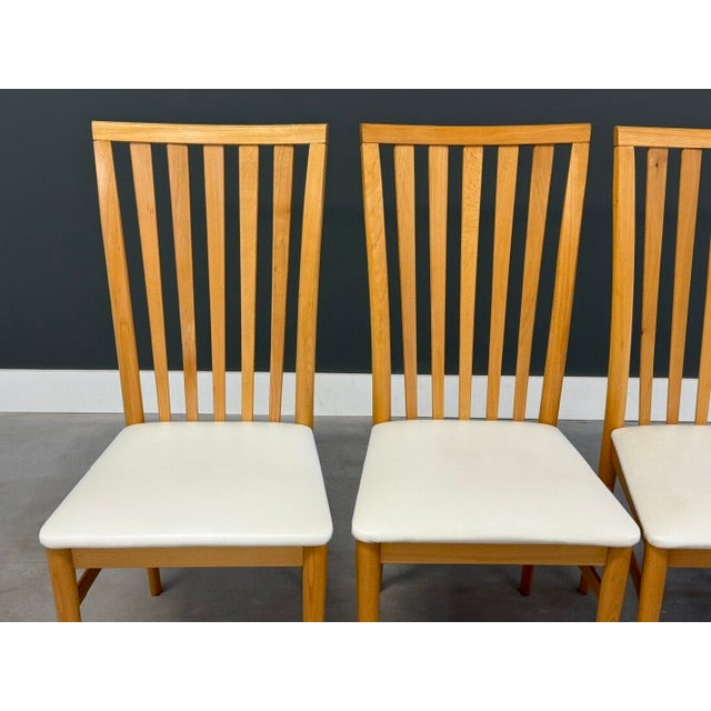1980s Italian Modern Beech Dining Chairs - Set of 4 For Sale - Image 4 of 10
