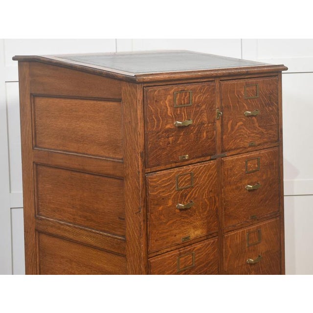 Antique Oak Double Filing Cabinet, 1890s For Sale - Image 5 of 14