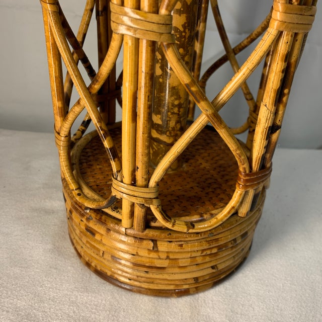 Vintage Boho Bent Bamboo Table Lamp For Sale - Image 4 of 7