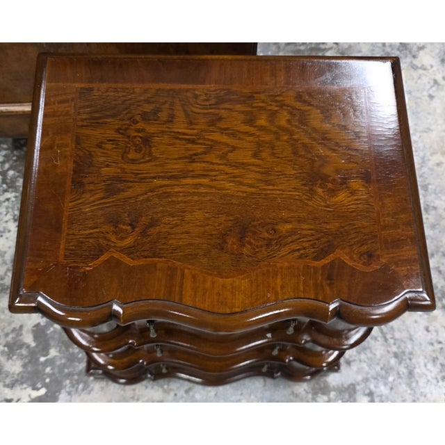 Vintage Italian Baroque Style Burl Walnut Serpentine Chest of Drawers For Sale In Washington DC - Image 6 of 12