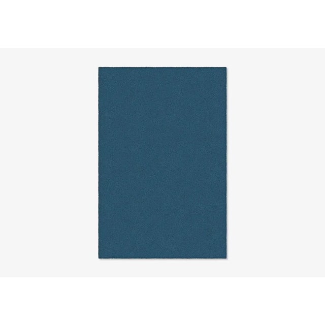 Contemporary Dark Blue Rectangle Plain Rug from Marqqa For Sale - Image 3 of 3