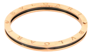 Bvlgari B.Zero1 Black Ceramic 18k Rose Gold Larger Size Bracelet - 56 gr.