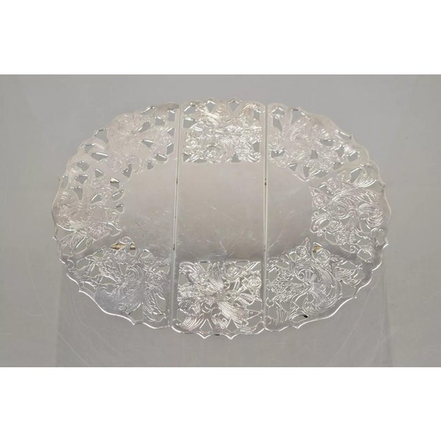 Vintage Leonard Victorian Style Silver Plated Oval Expandable Trivet Pot Holder For Sale - Image 10 of 10