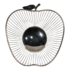 Silver Plate Wire Serving Bowl in the Form of an Apple