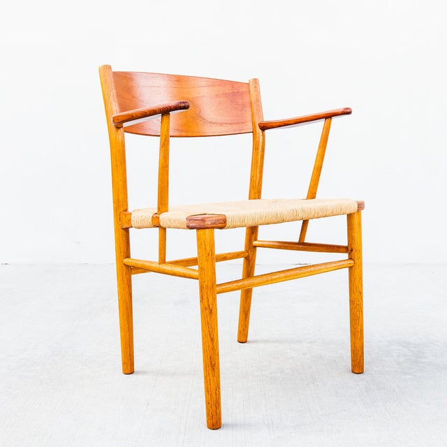 Borge Mogensen Attributed Model 156 Teak & Oak Armchair by Soborg, Denmark 1950s For Sale - Image 10 of 15
