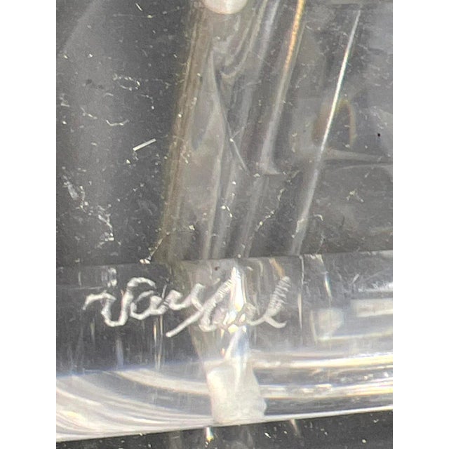 1970s Hivo Van Teal Modern Acrylic Table Lamps With Incised Design- a Pair For Sale - Image 9 of 9