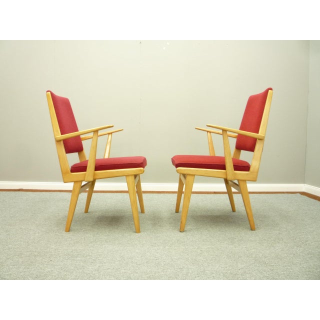 Mid-Century Modern Set of Mid-Century Beech Armchairs, 1962 For Sale - Image 3 of 9