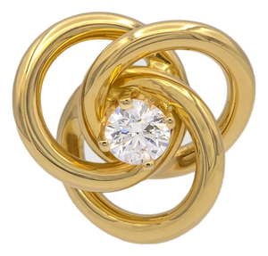 Tiffany & Co. 18k Yellow Gold Three Hoop Diamond Pendant Vintage 2000s