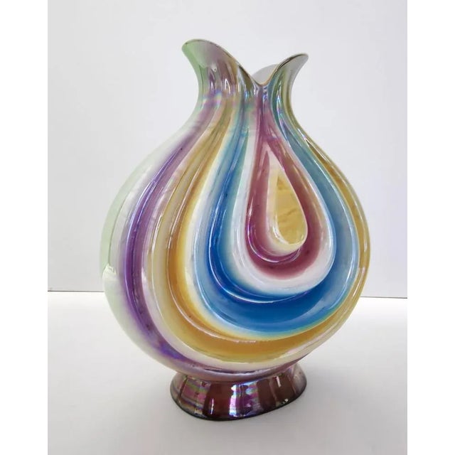 1950s Vintage Ceramic Vase with Iridescent Colors attributed to Italo Casini, Italy, 1950s For Sale - Image 5 of 13