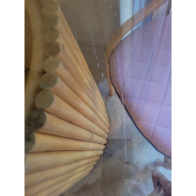 Vintage Bamboo Round Table With Glass Top For Sale - Image 9 of 10