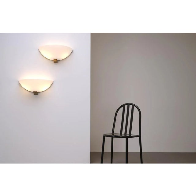 Metal Art Deco Sconces in Brass and Acrylic Glass, Set of 2 For Sale - Image 7 of 8