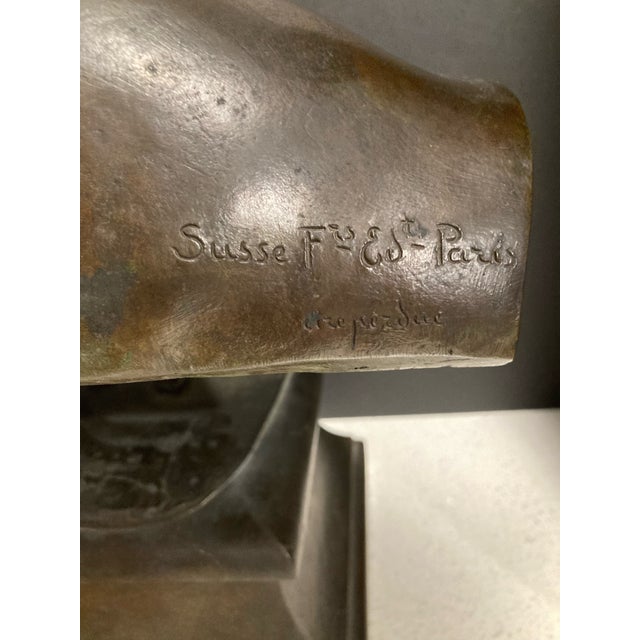 Metal Antique Bronze Bust of Louis Pasteur For Sale - Image 7 of 11