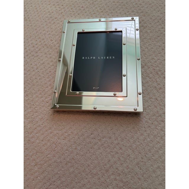 Ralph Lauren Home Ralph Lauren Home Bleecker 5 X 7 Silver Plated Frame New in Box $250 For Sale - Image 4 of 6