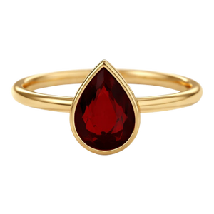 Garnet Pear Cut Statement Ring, Natural Gemstone Handmade 925 Sterling Silver Ring Us 7