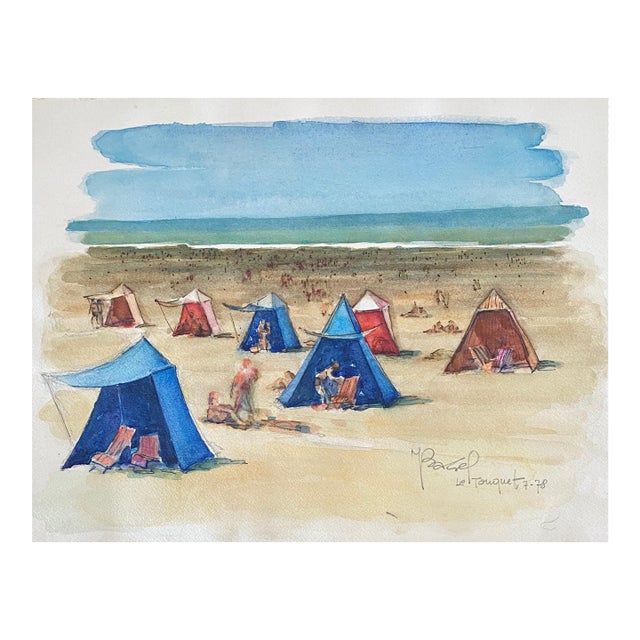 Moses Bagel BahelferPolish French Judaica Watercolor Gouache Painting Original Bauhaus Yiddish Art For Sale