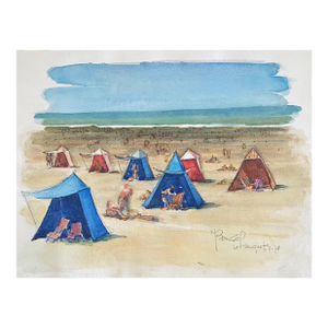 Moses Bagel BahelferPolish French Judaica Watercolor Gouache Painting Original Bauhaus Yiddish Art