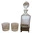 French Art Deco Silver-Plated and Cut Glass Decanter with Tumblers, 1930, Set of 3 For Sale