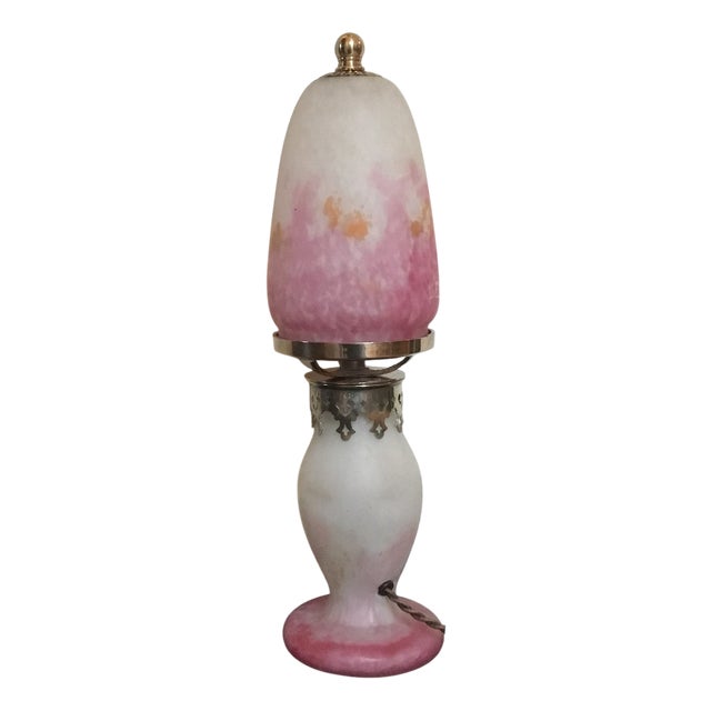 Art Deco Table Lamp with Glass Clay by Louis Fontaine, 1920s For Sale