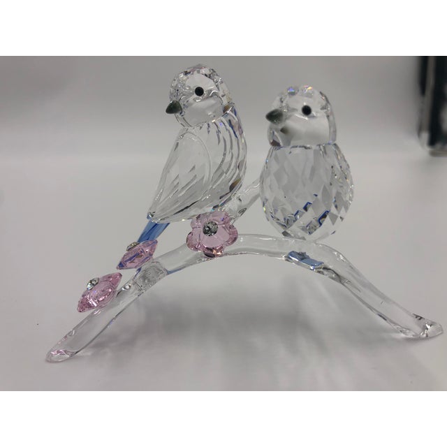 Swarovski Contemporary Swarovski Blue Bird Couple Figurine For Sale - Image 4 of 5
