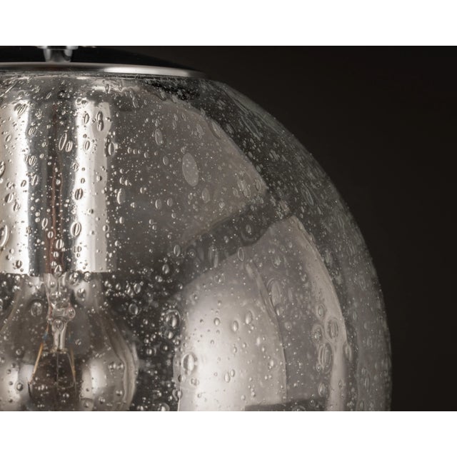 Petite Limburg Chrome with Clear Glass Ball Pendant, Germany, 1970s For Sale - Image 11 of 12