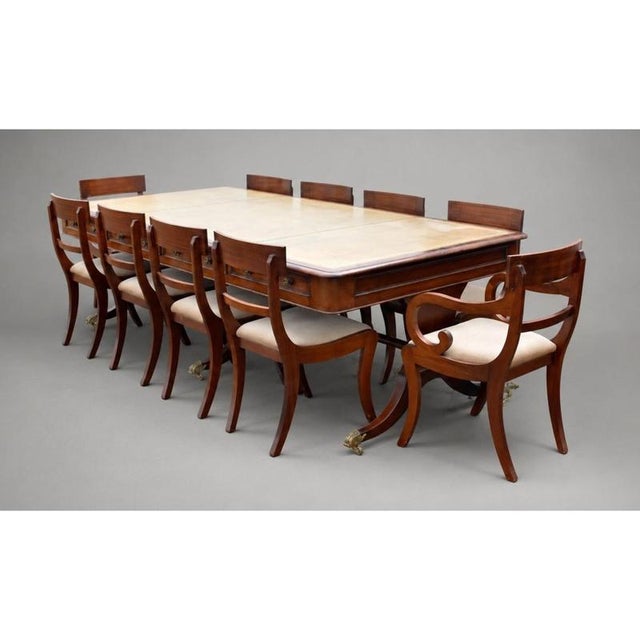 Antique Mahogany Boardroom Table & 10 Chairs Item Code: S27-71 A fine antique mahogany boardroom table with a set of ten...