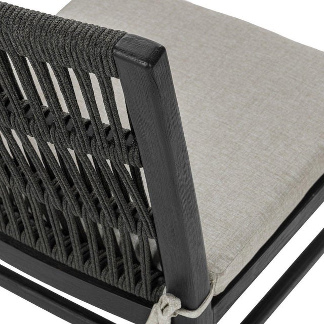 Wood Palma Modern Black Weave Outdoor Dining Chair For Sale - Image 7 of 9