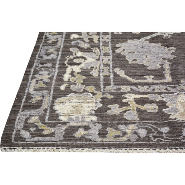 1990s 1990s Turkish Oushak Hand Knotted Rug With Soft Texture,9'X12'2" For Sale - Image 5 of 7
