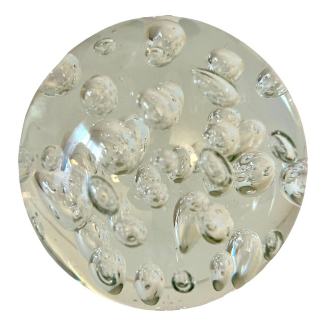 Large Glass Bubble Paperweights bookends For Sale