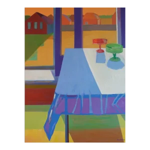 Interior With Red and Green Compotes Original Painting