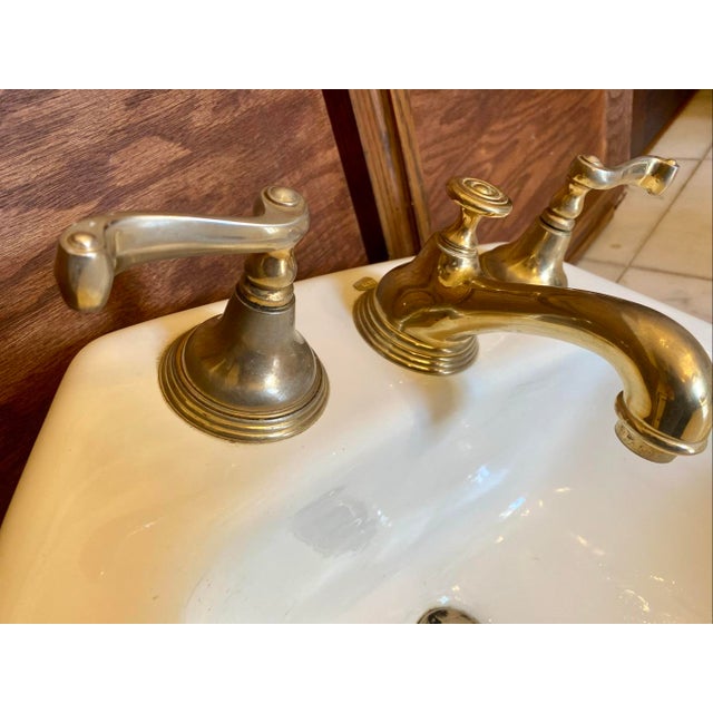 Metal Vintage Kohler Art Deco K2930 Hexagonal Cast Iron Sink For Sale - Image 7 of 12