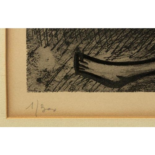 Bernard Buffet, Landscape Composition, 1954, Lithograph For Sale - Image 3 of 5