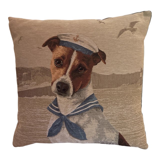 Sailor Dog Tapestry Pillow For Sale