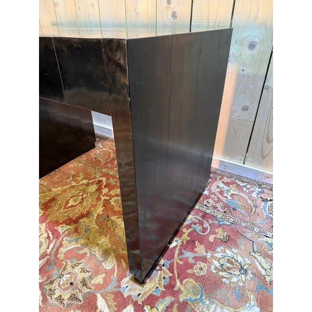 Black Art Deco Style Black Lacquered Desk and Chair, Set of 2 For Sale - Image 8 of 11