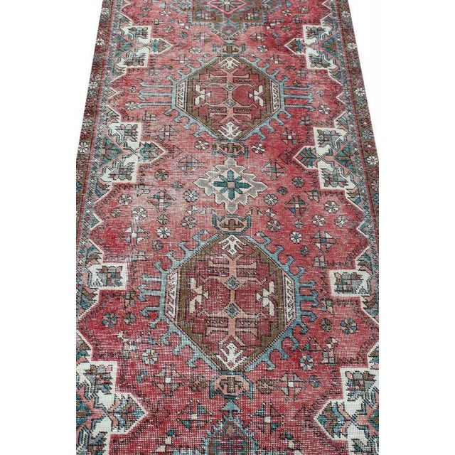 A classic vintage Heriz runner in never dying pattern. This is a decorative and hard to find size.