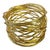 Mid-Century Modern Vintage Sculptural Gold-Tone Woven Metal Napkin Rings – Set of 14 For Sale - Image 3 of 8