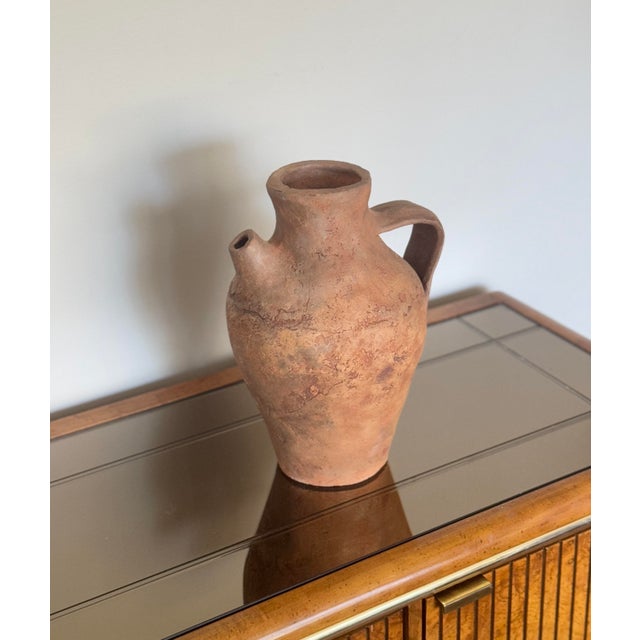Brown Vintage Primitive Clay Vessel Jug For Sale - Image 8 of 8