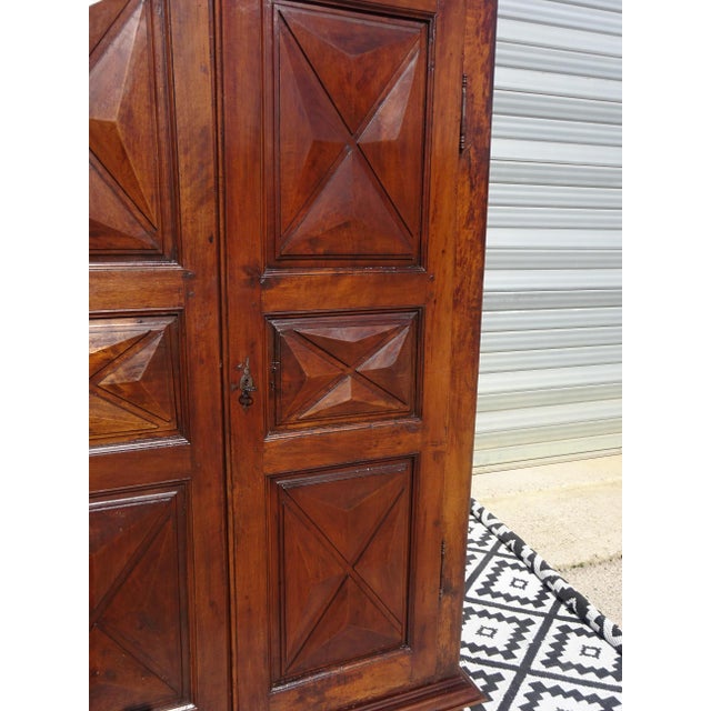 Louis XIII Style Walnut Wardrobe with Diamond Points For Sale - Image 14 of 18