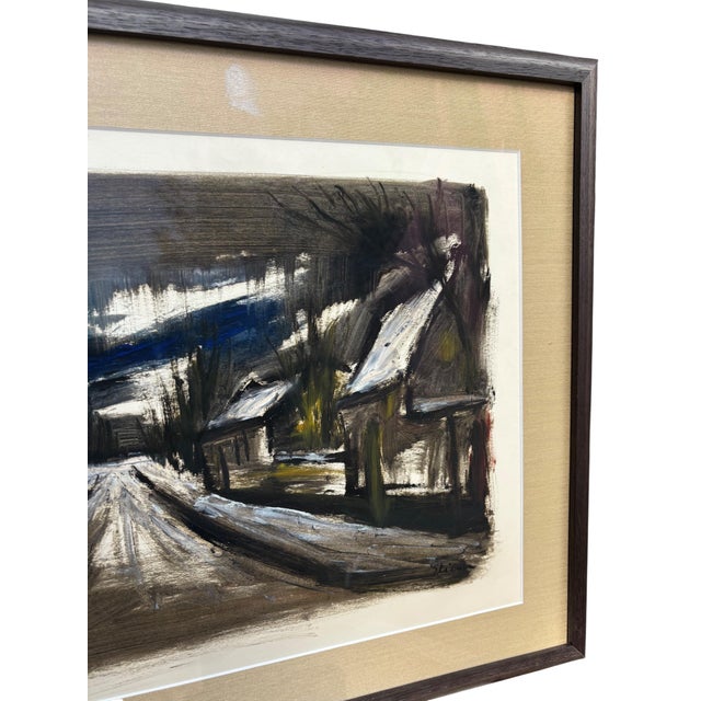 Signed Mid-Century American Painting, Newly Framed in Museum Glass & Walnut Frame For Sale - Image 15 of 15