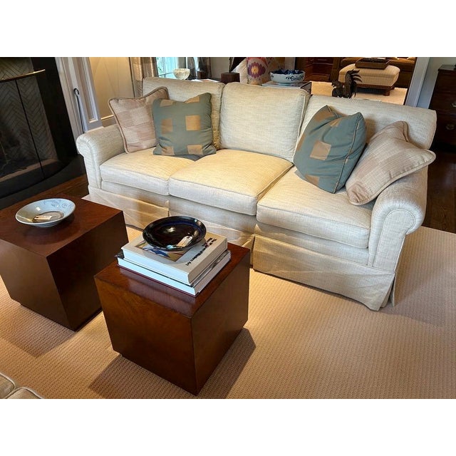 Mid-Century Modern Vintage Mitchell Gold Style Cube Side Tables—A Pair For Sale - Image 3 of 12