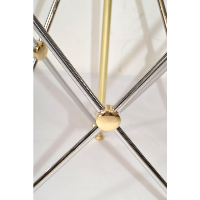 Metal 1970s French Maison Jansen Style Brass Chrome Round Tray Top End Side Drink Table For Sale - Image 7 of 12
