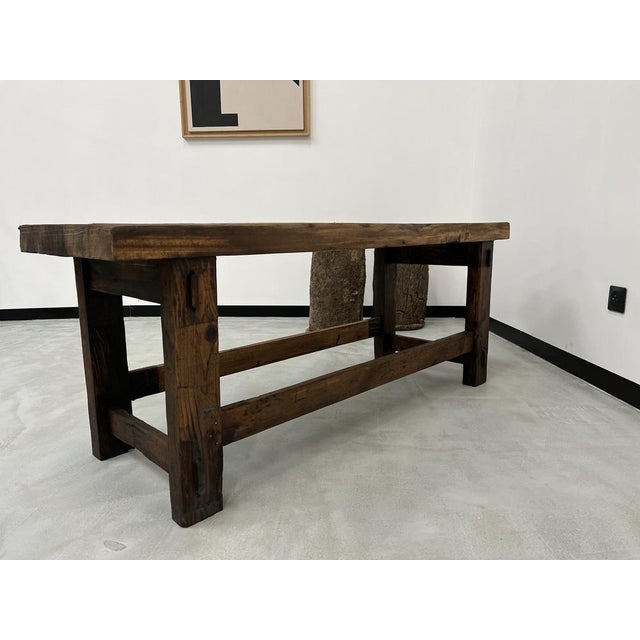 Former French Workbench in Oak, 1950s For Sale - Image 10 of 18
