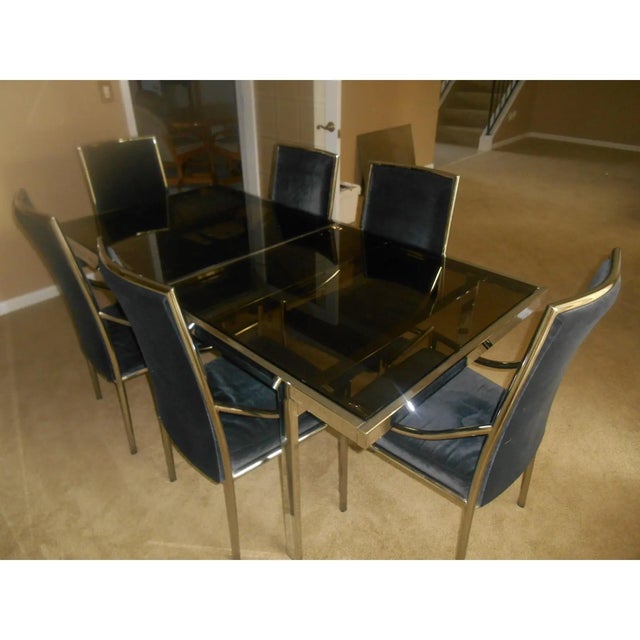 Mid Century Modern Chrome Glass Expandable Dining Table Set 7 Pieces Chairish