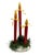 Beautiful wooden folk art candle light display. Wooden carved candles that are hand painted with a faux garland base....