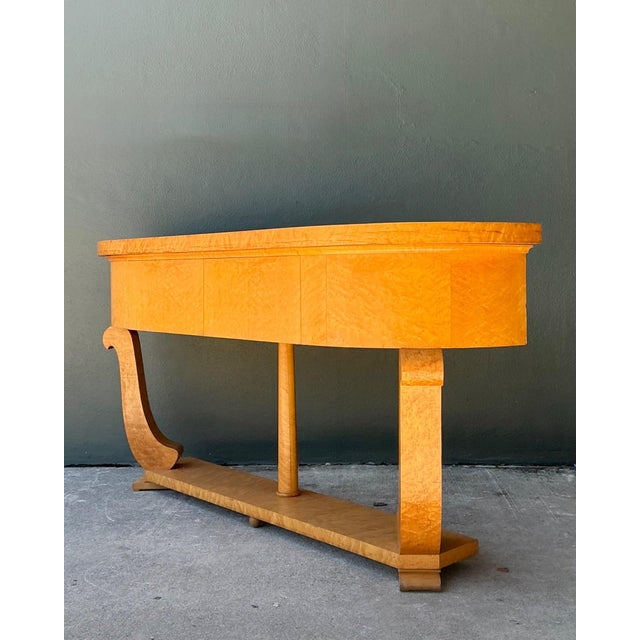 Vintage Deco Burl Console Table For Sale - Image 10 of 18