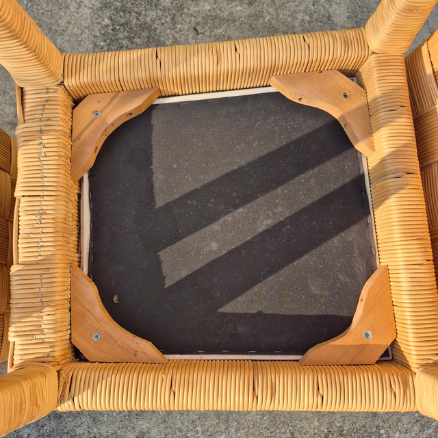 1990s Bielecky Brothers Organic Modern Coastal Cane Rattan Dining Chairs, Set of 4 For Sale In Washington DC - Image 6 of 9