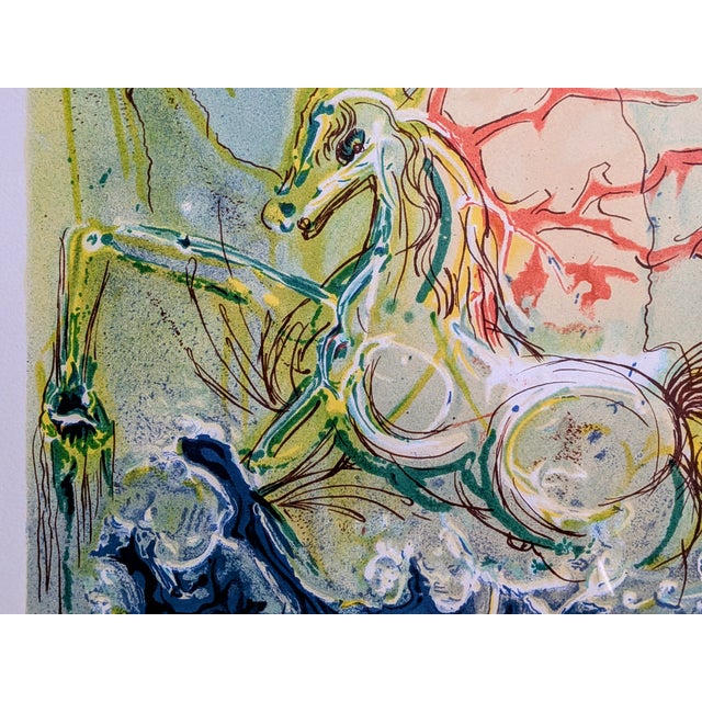 Salvador Dali, Neptune, Original Hand Signed Color Lithograph and Relief on Paper, 1983 For Sale - Image 11 of 12