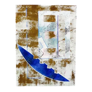 Blue Moon Mono Print by Martha Holden
