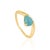 Not Yet Made - Made To Order 18k Yellow Gold Wavy Band Ring With Teardrop Cabochon Turquoise Size 8 For Sale - Image 5 of 15